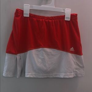 Adidas Orange and White Tennis Skirt